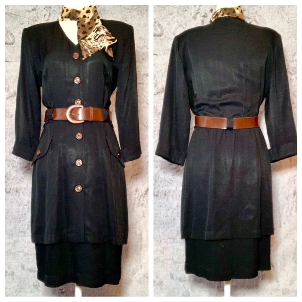 Vintage Button Up Dress w/ Accessories! 😍